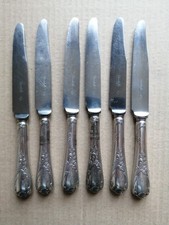 CHRISTOFLE - 6  COUTEAUX MANCHES EN METAL ARGENTE