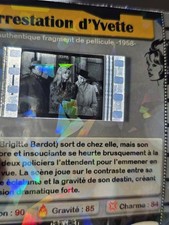 Morceau de pellicule cinéma 35mm, film Brigitte Bardot 58 intégrée ds Une Carte 