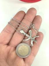 Bijoux kabyles : GRAND Pendentif Amazigh avec sa chaîne en argent 925
