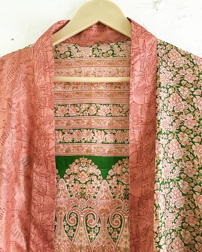 Veste kimono courte soie - kimono, en