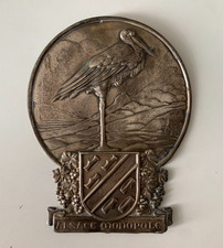 RARE PLAQUE EN METAL ARGENTE