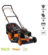 Tondeuse thermique tractée moteur Honda GCV 3,2cv coupe 50cm mulching VILLAGER A