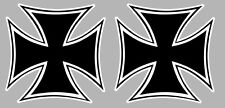  2 X CROIX DE FER VW COMBI COX 9x9cm AUTOCOLLANT STICKER AUTO CA149.
