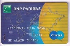 CARTE / CARD  BANQUE BANK CREDIT .. ANCIENNE OLD BNP CIRRUS PERIMEE MAGNETIQUE