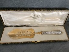 PELLE à TARTE Art Nouveau XIXe ARGENT MASSIF poinçons MINERVE 
