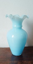 Ancien Vase en Opaline bleu