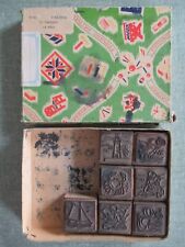 BOITE 7 TAMPONS D’ECOLE ANCIENS FERNAND NATHAN – LA MER PLAGE BATEAU CRABE