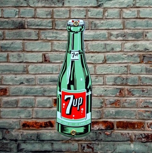 Plaque emaillee 7up - plaque,