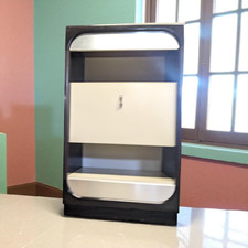 Table de Chevet vintage industriel – Secrétaire à abattant – Design années 70