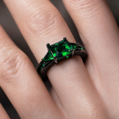 Bague femme pierre verte - bague,