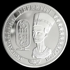 Reine Néfertiti Egypte - Pièce Médaille Commémorative plaquée Argent
