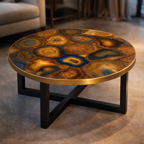 Luxury agate coffee table - table, top