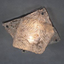 Plafonnier Vintage Verre Soufflé Design Italie Années 60-70 Original