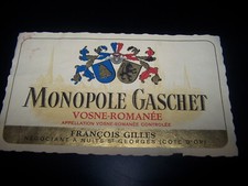 étiquette vin Vosne Romanée