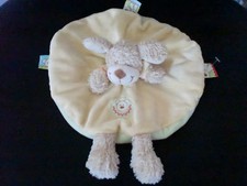 doudou plat chien rond jaune