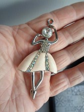 Pendentif pour Chaîne de Coup ou Broche Rat Danseuse d'Opéra aux Nombreux Strass