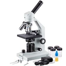 Amscope Microscope Monoculaire LED Étudiant 40X-2500X Avec Calibre Mécanique