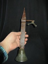 ANCIEN  RARE GRELOT CLOCHE BRONZE CHEVAUX antique brass bell ART POPULAIRE