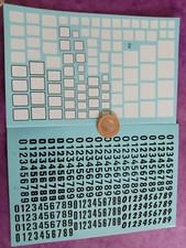 LOT DECALCOMANIE DECALS ANCIEN WRC PUB CHIFFRE NOIR ET CARRE BLANC 1/43 f