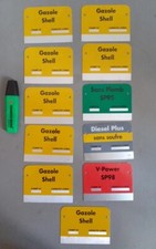 Lot Plaque Pompe à Essence Alu Litho Shell Bidon Huile Vintage Émaillée 