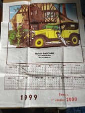 Calendrier tissus torchon 1999 thème Auto