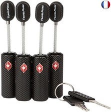 Lot de 4 Cadenas TSA à Clé | Cadenas pour Valises de Voyage | Cadenas à Clef TS