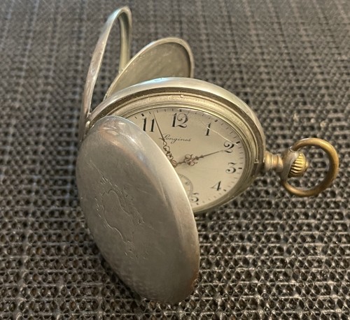 Antique longines silver pocket - longines,