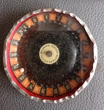 Ancienne Roulette de Poche Tôle Lithographiée BV Paris Jeu Comptoir