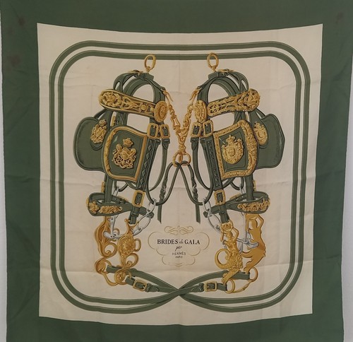 Hermès carré soie brides - de,