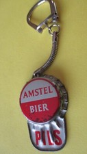 Porte clé, années 60, Capsule bière Beer, AMSTEL BIER PILS