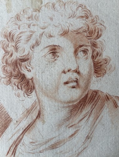 Dessin ancien crayon sanguine - ancien,