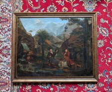 HST La rencontre de St Antoine le Grand et de St Paul ermite XVIII-XIX ÈME...