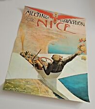 Nice Aviation 1910 Ancienne Affiche Publicitaire BROSSE 27x35cm