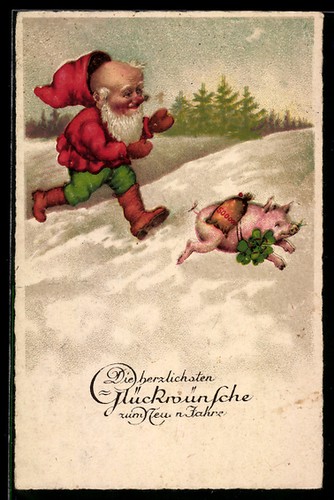Carte postale nain chasse - , un