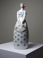 Rare flacon ancien de collection porcelaine Michelaud Limoges style Robj Paris