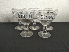 Lot de 5 verres à bière "ORVAL" 12 Facettes 33cl Bon État Livraison Offerte !