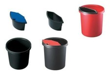 [Ref:H6105734] HELIT Corbeille à papier en plastique, 18 litres, ronde, PE