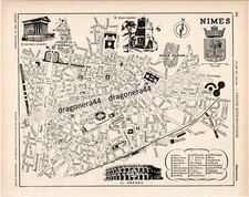 NÎMES - Plan de Ville Ancien