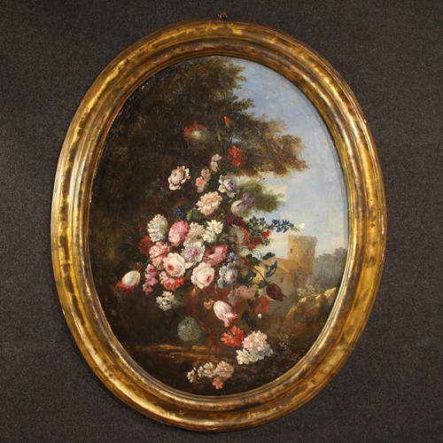 Ancien tableau italien oval