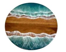 18 " Unique Handmade Époxy Bois Café Table Top Maison Décor Art