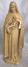 Statue Ancienne Sainte Thérèse De Lisieux  En Plâtre Religion Rétro Vintage 