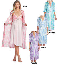 Casual Nights Women's Satin 2 Piece Robe and Nightgown Set