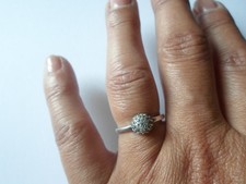 bague en argent massif, perle