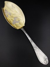 Puiforcat "IRIS" - 1 Cuillère De Service Argent Massif Vermeil