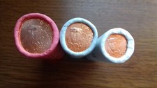 france 2001  3 rouleaux non aveugles 1 2 5 cents