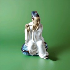 figurine mudman chinois joueur de flûte émaillé