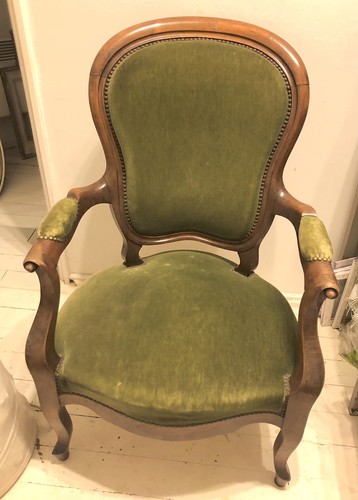 Fauteuil velours voltaire - fauteuil,