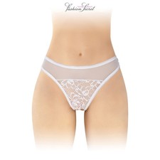 Tanga blanc ouvert Ava -