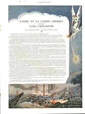 Document ancien l'avion et la guerre chimique issu de magazine 1928