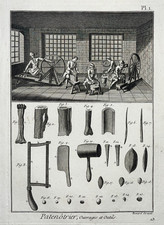 PLOMBERIE Polastre Outils Corde GRAVURE Benard ENCYCLOPEDIE Metier XVIII°
